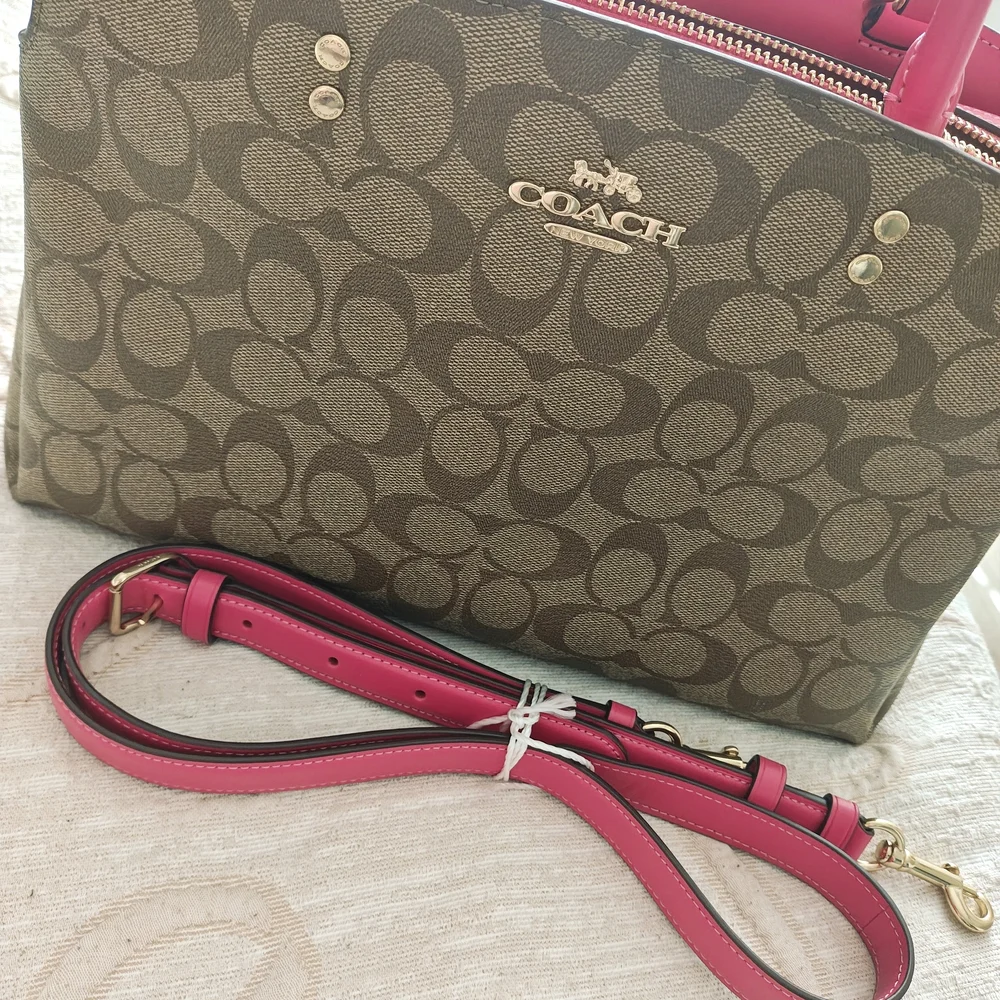 Coach Signature Brown and Pink Handbag - Picture 7 of 9